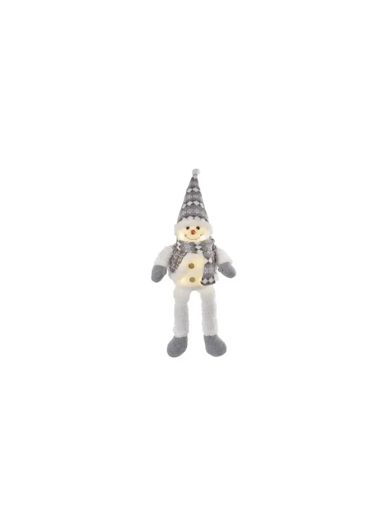 Dekoracje - LED siedzący bałwanek świąteczny,  21x12x31 cm, 3x AA ciepła biel, IP20