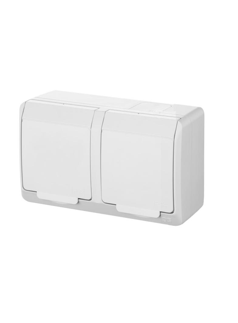 HERMES Gniazdo 2x2P+Z IP44