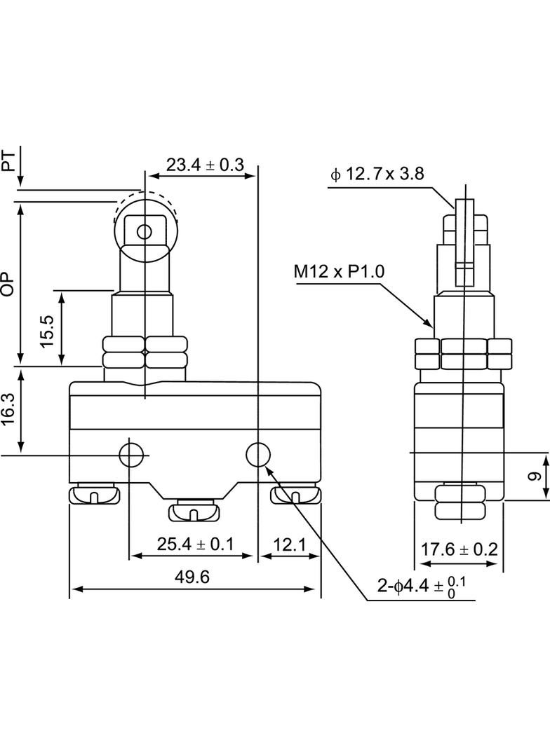 ŁĄCZNIK MINIATUROWY POPYCHACZ Z ROLKĄ MS1308 SPAMEL