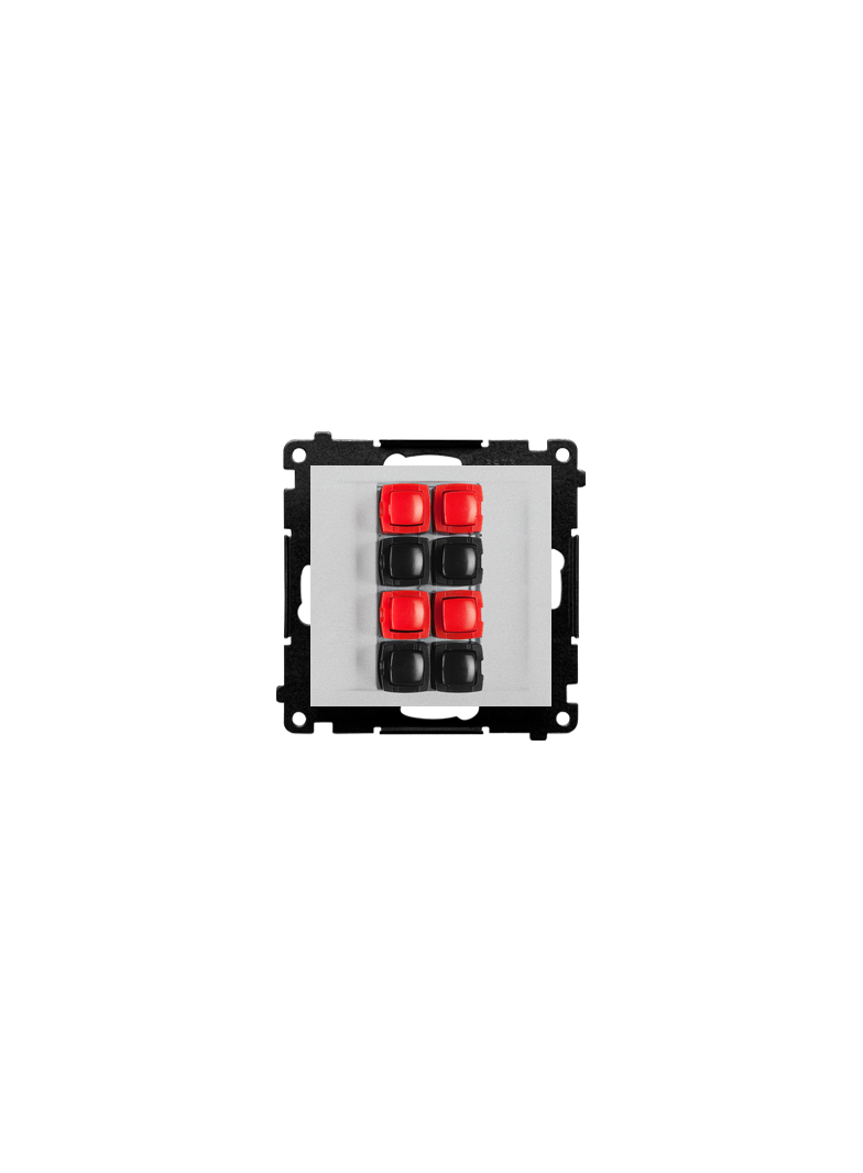 Simon 55 Gniazdo głośnikowe poczwórne 4-krotne Przekrój przewodów dla wejścia i wyjścia 2,5 mm2 Aluminium mat TGL4.01/143 KONTAKT