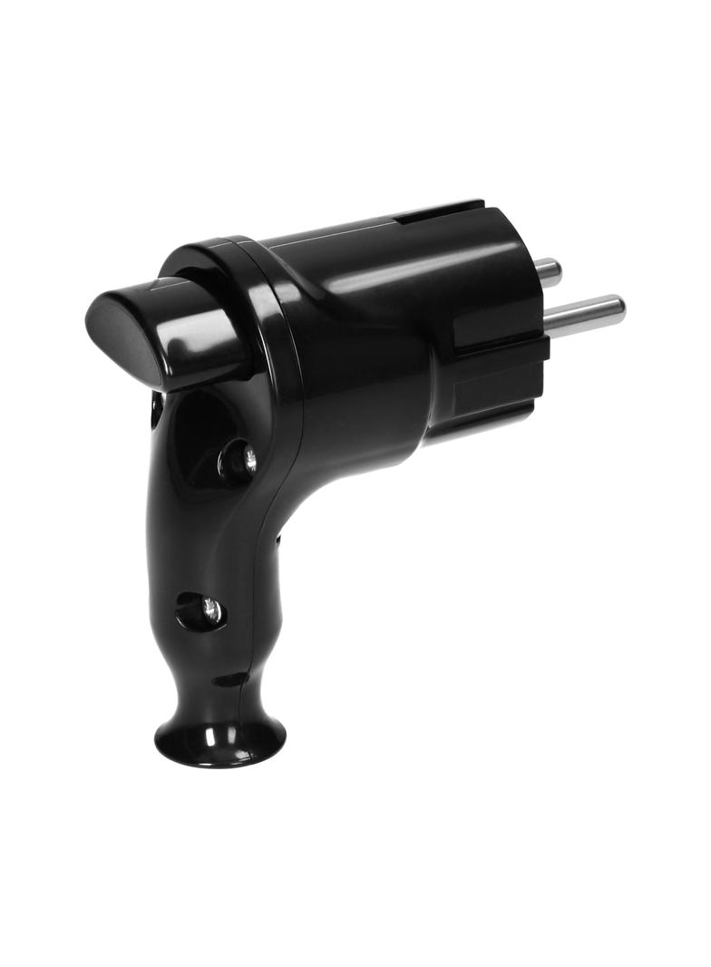 Wtyczka kątowa Uni-Schuko z wypychaczem 16A/250V, czarna