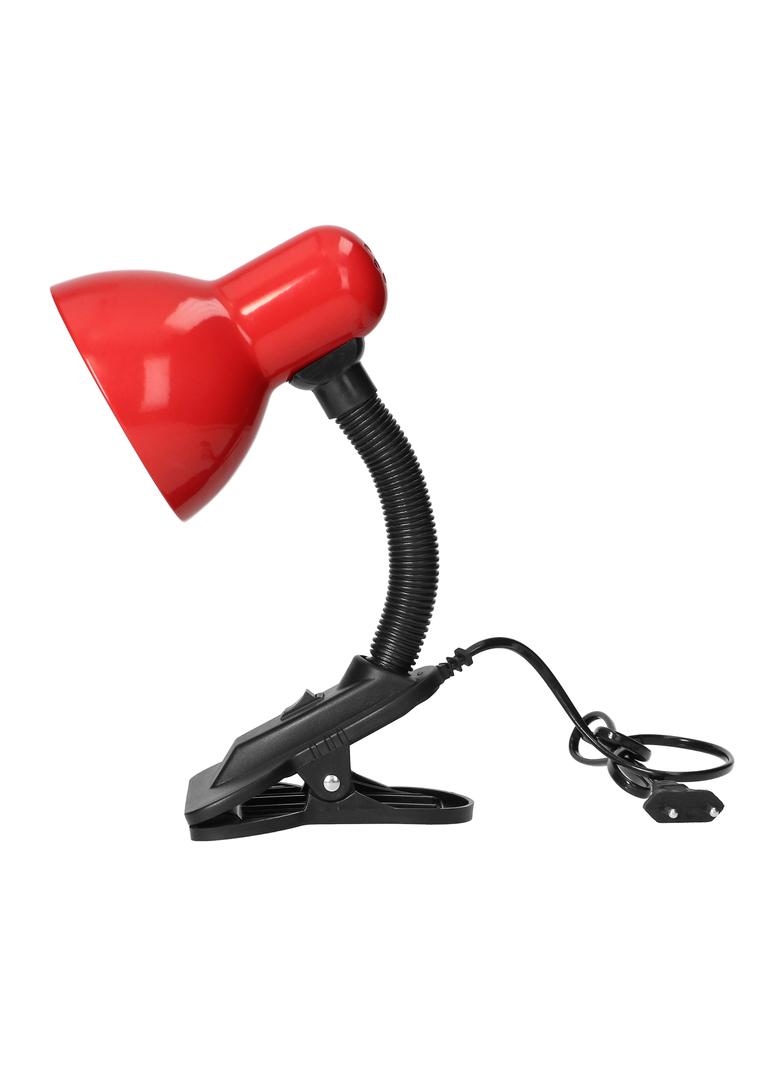 LATSA, lampa biurkowa z klipsem, 40W, E27, stal + tworzywo, czerwona DL-3/R ORNO