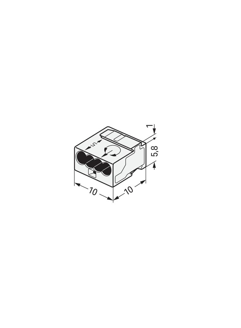 Szybkozłączka MIKRO 4x 0,6‑0,8mm2 transparentna 243‑144 /100szt./ WAGO