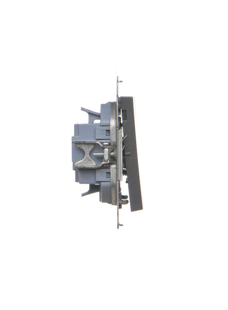 Simon 55 Przycisk zwierny potrójny szybkozłączka Grafitowy mat