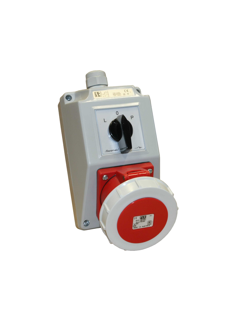 ZESTAW INSTALACYJNY IP67 O-I/16A,3P+N+PE,DŁAW.M25 POKR.ZAMYK.CZER