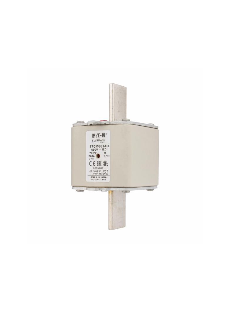 1000A 690V aR DIN 3 HSDNH FUSE Wkładka szybka 1000A AC 690V DIN 3 aR DIN IEC podwójny wskaź 170M6814