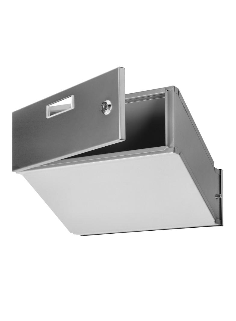 Skrzynka na listy przelotowa SAMOA ze stali nierdzewnej, z zamkiem bębenkowym, inox MB-4/G ORNO