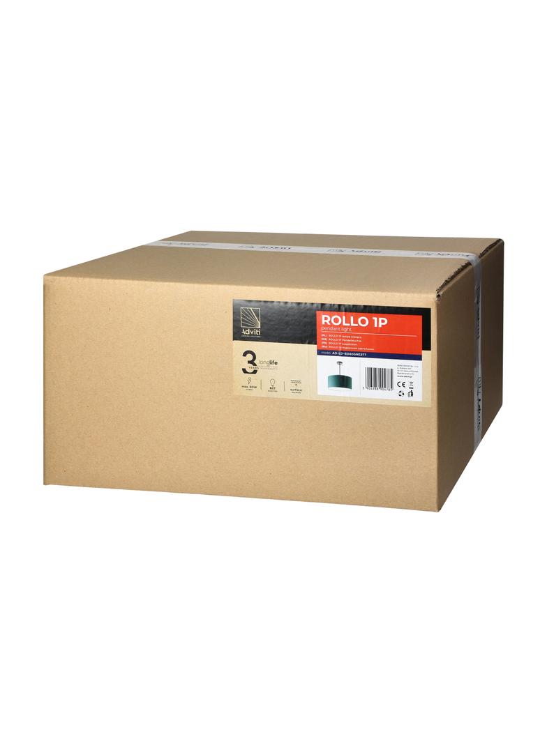 Rollo 1P E27, lampa wisząca, max. 60W, butelkowa zieleń, krótka AD-LD-6340GNE27T ORNO