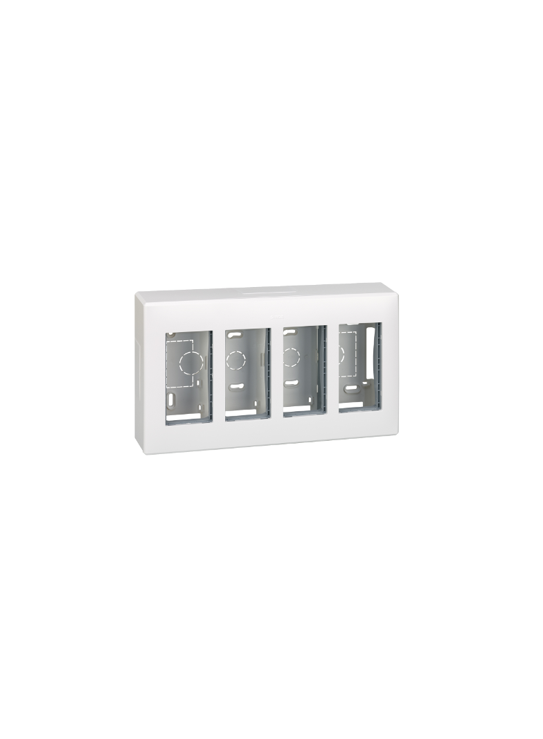 Simon Connect Obudowa natynkowa S500 4-modułowa 8x K45 kompletna czysta biel