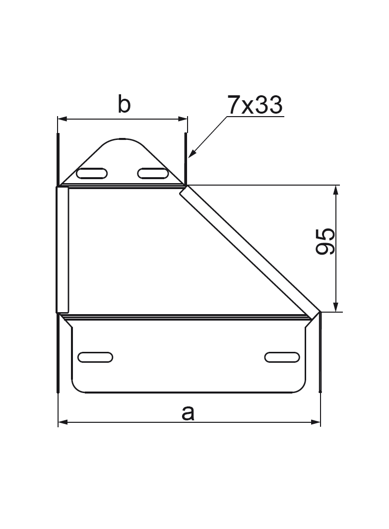 Redukcja lewa 100mm Grubość 1,00 mm 50x50 RKLBJ100/50H50  156401 BAKS