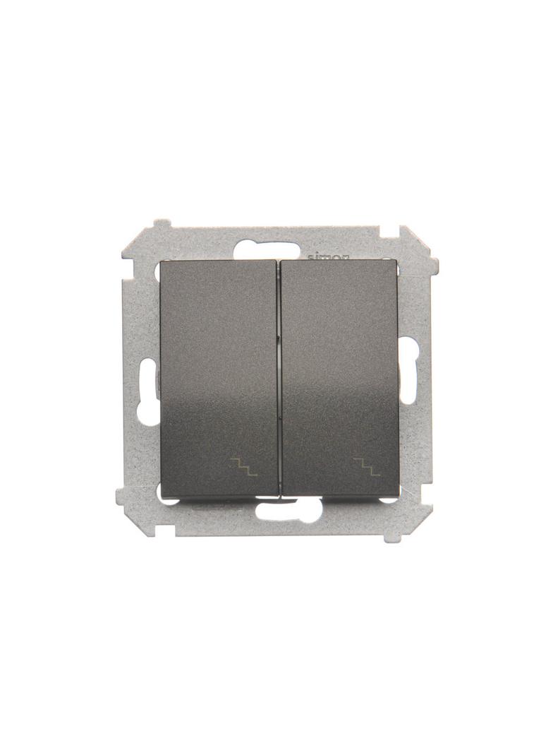 Simon 54 Łącznik schodowy podwójny z podświetleniem 10A 250V zaciski śrubowe antracyt DW6/2L.01/48 KONTAKT