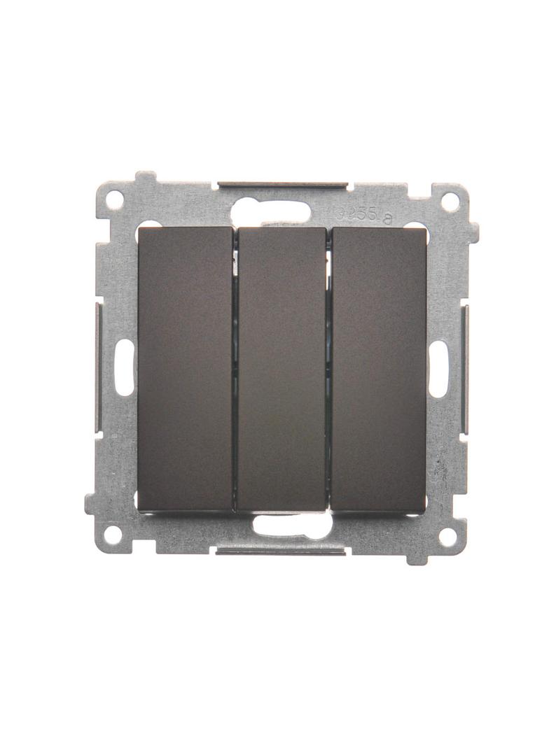 Simon 54 Przycisk potrójny 10A szybkozłączka brąz mat