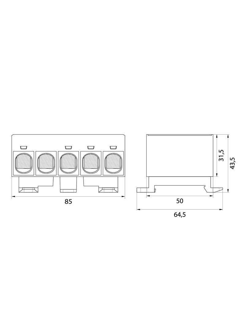 Złączka przelotowa WLZ35/5x50/sssnZ-szary niebieski zielony OPATÓWEK