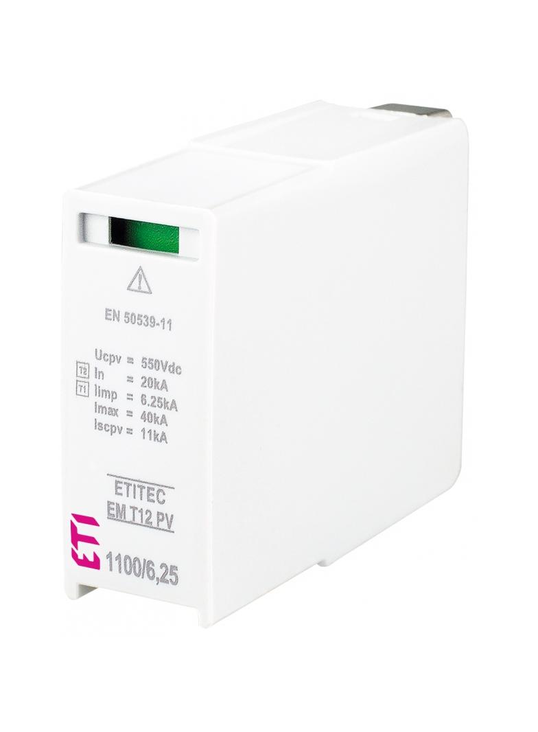 Moduł wymienny do ogran.przepięć T1,T2 (kl.B,C) do systemów PV MOD. EM T12 PV 550/6,25 002440584 ETI