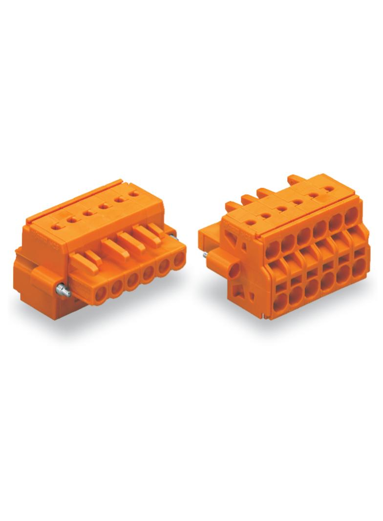 wtyk sprężynowy ras. 5,08mm 2-torowy pomarańczowy