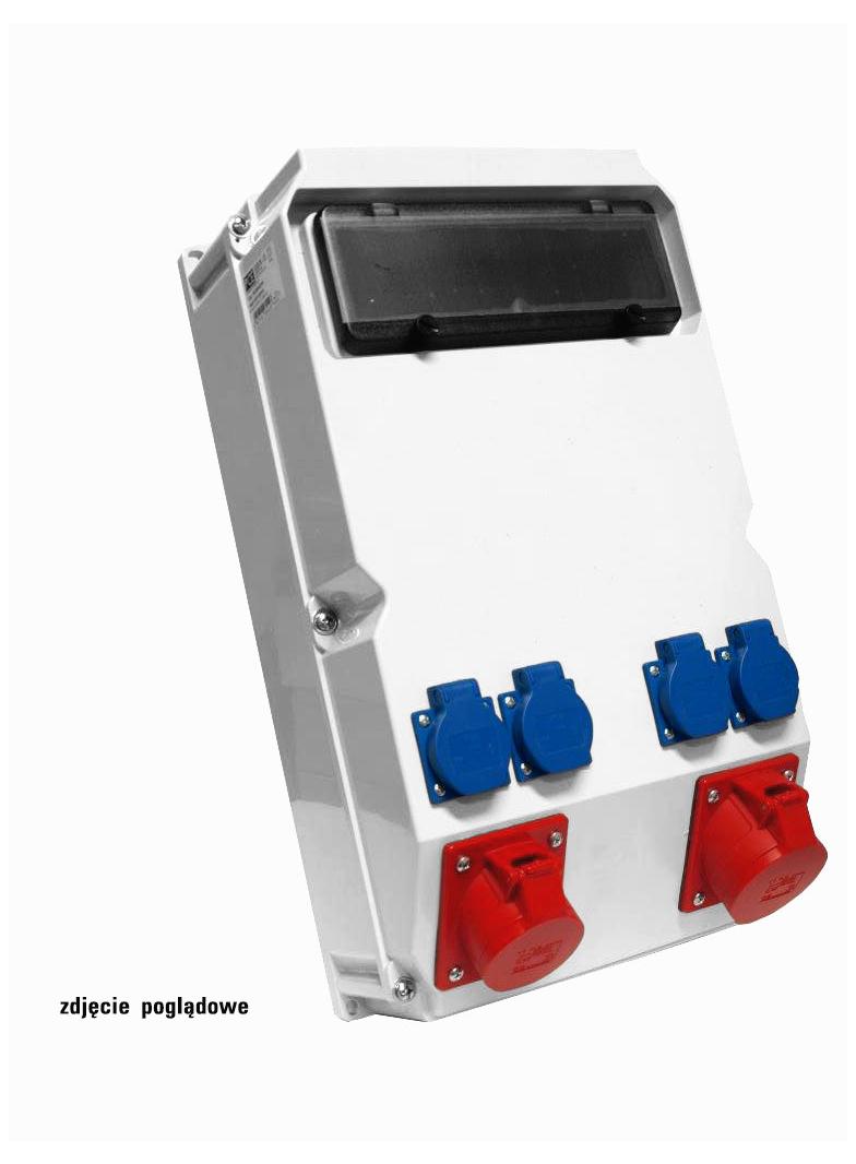 ROZDZIELNICA STACJONARNA Z TWORZYWA TYPU „KOSZALIN” 13M Wejście M40 - wyjście 63/5xB63 32/5xB32 16/5