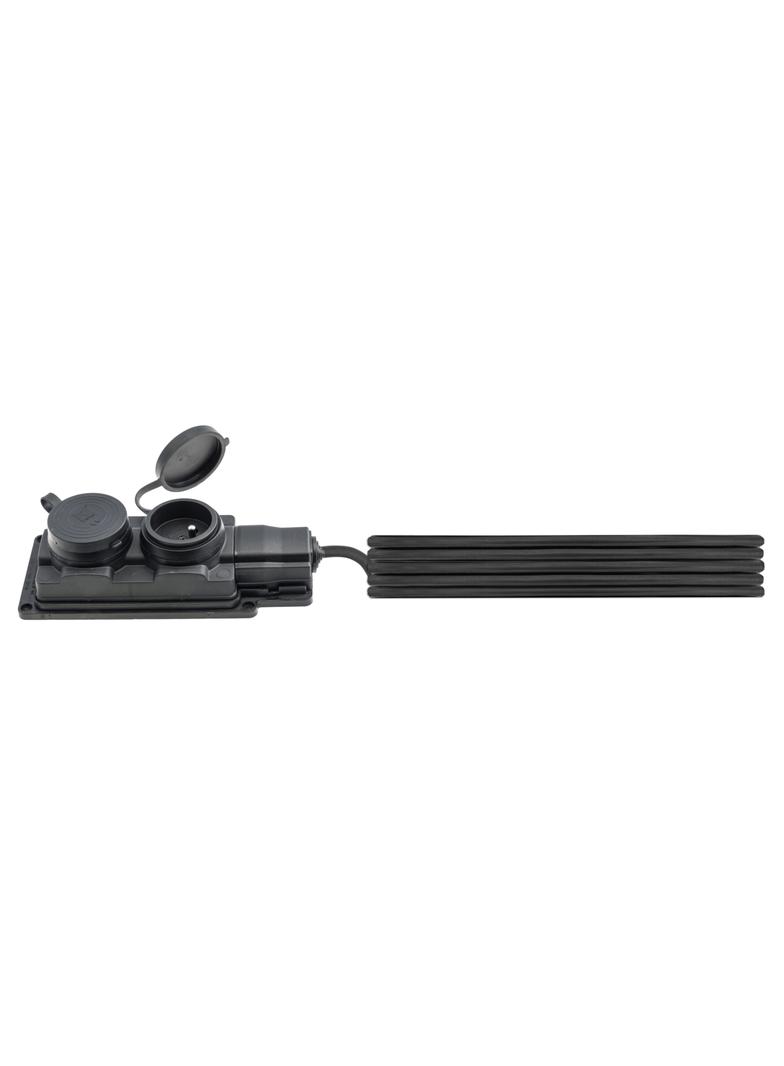 listwa gumowa 2 gniazd. Czarna z przew OW 3x1,5 5m