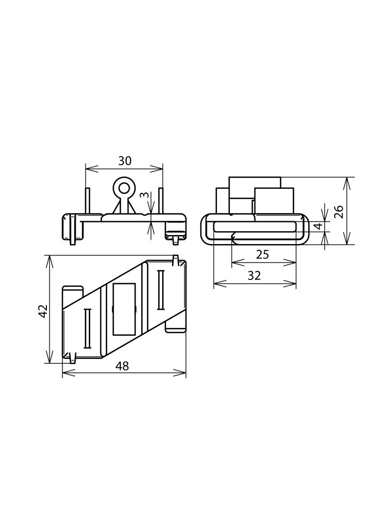 Adapter do płaskownika 30 mm, do wspornika typ FB, tworzywo