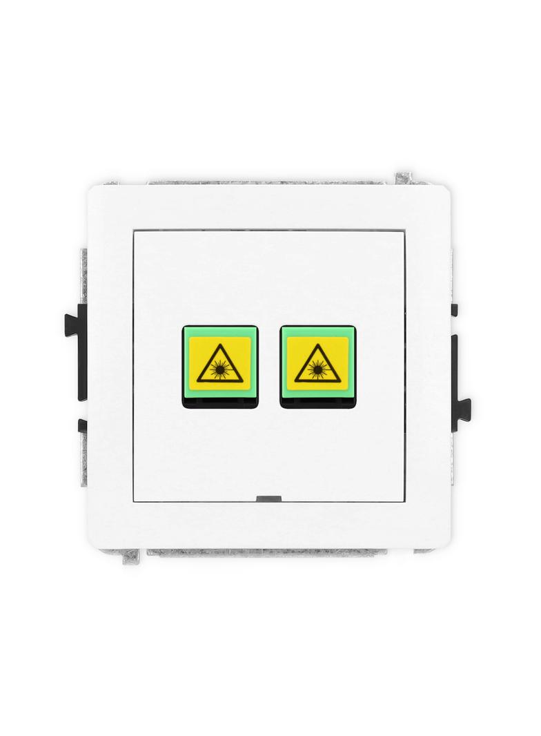 DECO Mechanizm gniazda światłowodowego/optycznego podwójnego, bez pola opisowego biały