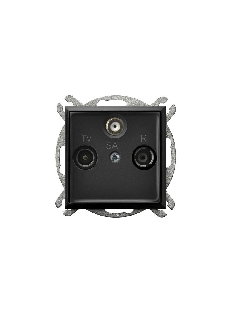ARIA Gniazdo RTV-SAT przelotowe - kolor czarny metalik