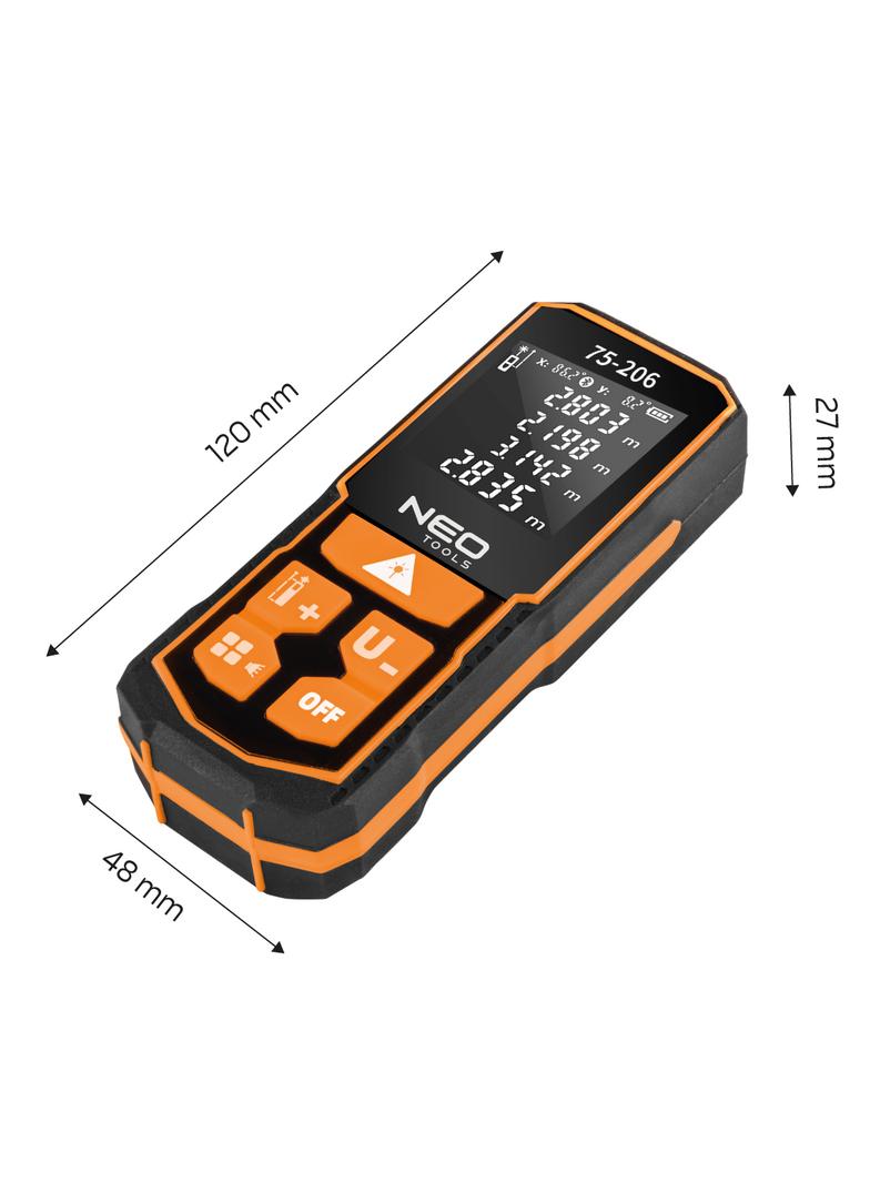 Dalmierz laserowy, zasięg 100 m, IP54
