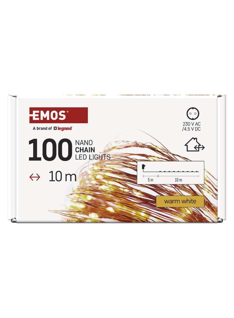 Lampki choinkowe łezki 100 LED 10m ciepła biel timer IP44 miedziany przewód D3AW02 EMOS