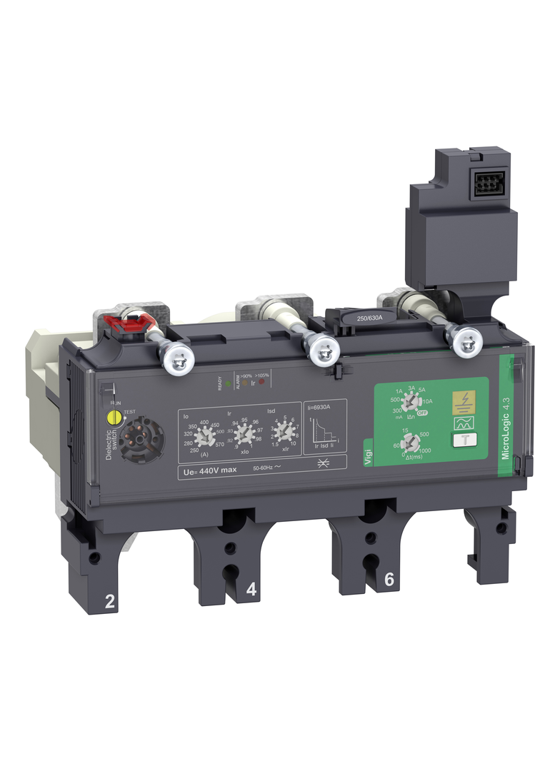 Wyzwalacz elektroniczny, ComPacT NSX, MicroLogic 4.3 Vigi, 570A, 3P3D, do NSX630