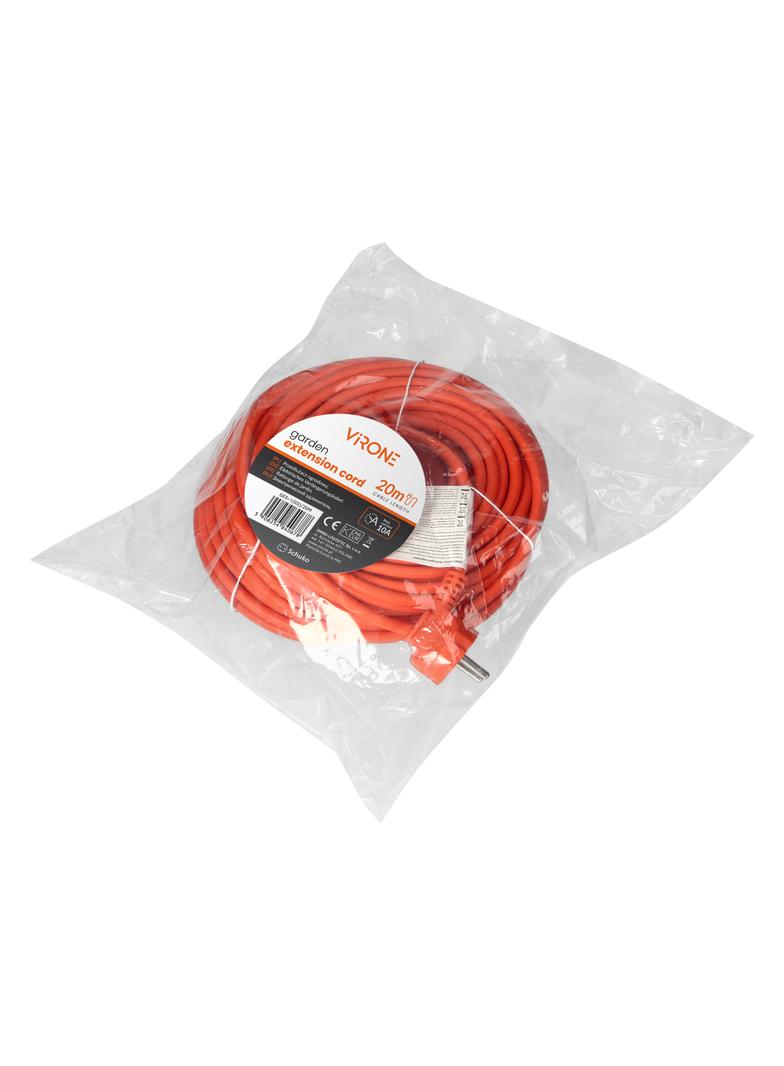 Przedłużacz ogrodowy jednogniazdowy Schuko, PVC 3x1mm2, długość 20m GES-1(GS)/20M ORNO