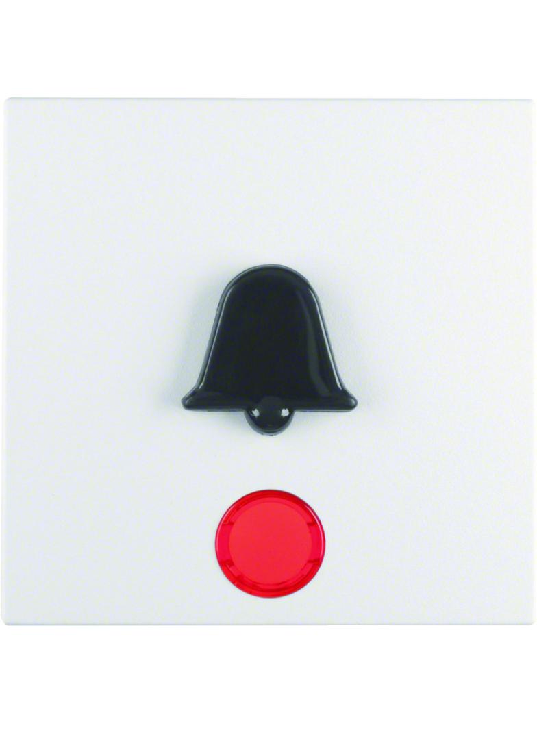 BERKER S.1/B.3/B.7 Klawisz z czerwoną soczewką i wyczuwalnym symbolem dzwonka biały 16511969 1651195
