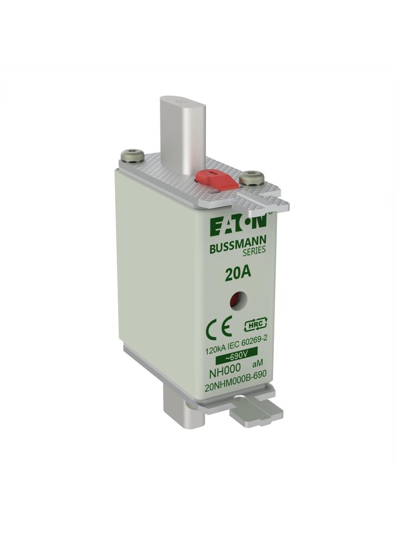 NH FUSE 20AMP 690V aM SIZE 000 Wkładka NH000 20A 690V AM podwójny wskaźnik 20NHM000B-690 EATON
