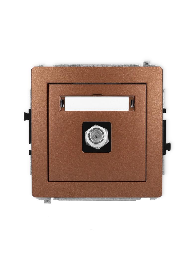 DECO Mechanizm gniazda antenowego pojedynczego typu F (SAT) niklowany brązowy metalik