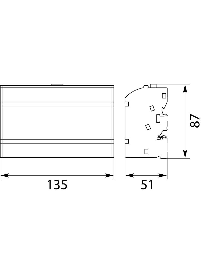 Blok Rozdzielczy BRZ-4X15 na szynę TH35 lub do pow. płaskich uchylna klapka 125A 49.715 OPATÓWEK