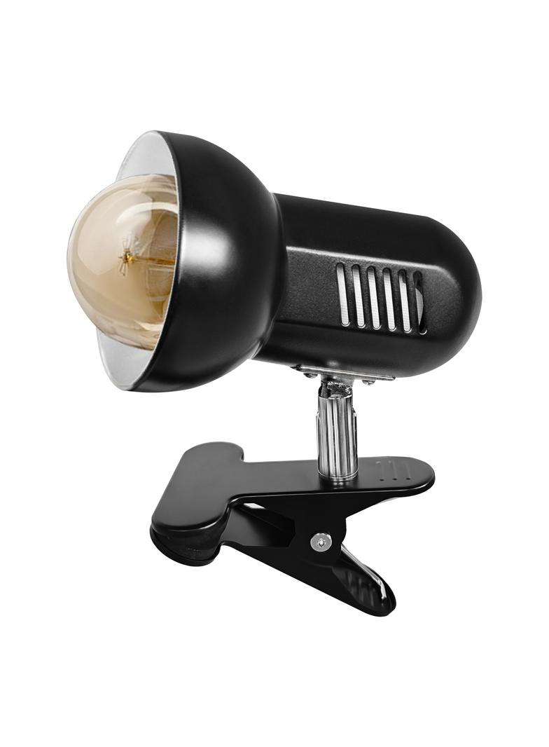 CANARD, lampka biurkowa z metalowym klipsem, 15W, E27, czarna
