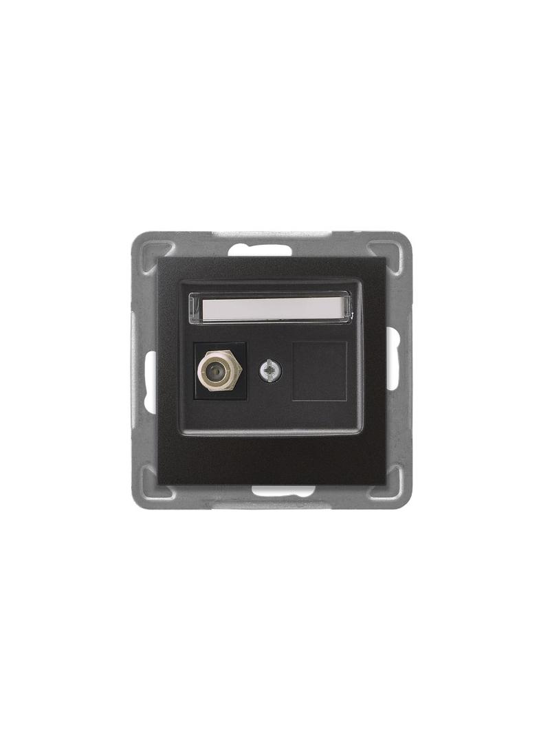 IMPRESJA Gniazdo antenowe typu F pojedyncze - kolor antracyt