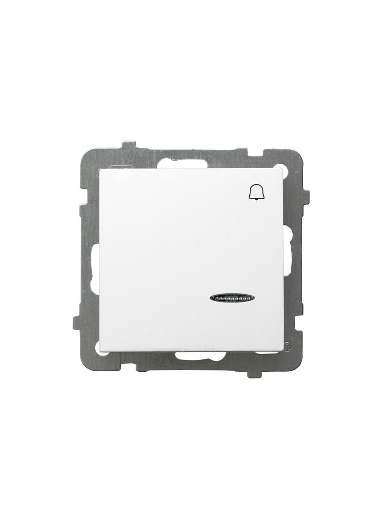 AS ANTYBAKTERYJNY Łącznik zwierny  dzwonek  z podświetleniem niebieskim, produkt zawiera szkło fosfo