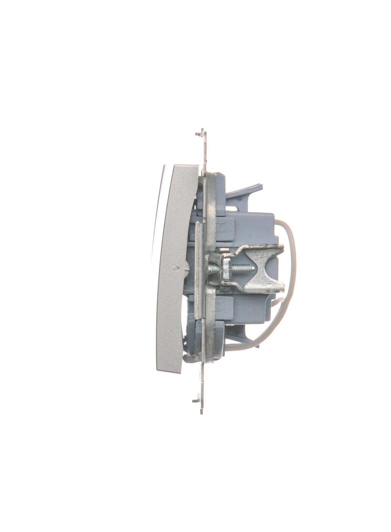 Simon 54 Łącznik potrójny z podświetleniem LED 10A 250V szybkozłączka srebrny mat DW31L.01/43 KONTAKT