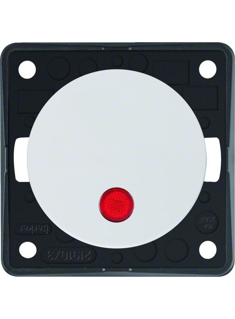 Integro Flow Łącznik klaw. przyc. podświetlany z czerw. socz., biały