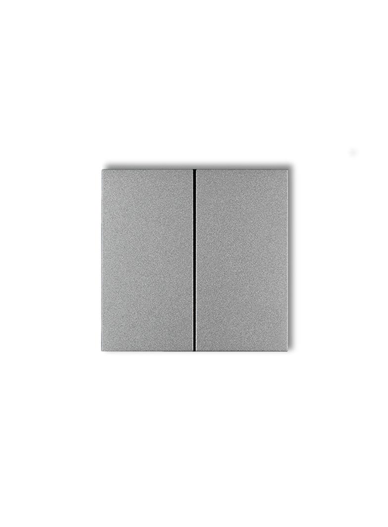 Klawisze podwójne do łączników DECO, ICON, MINI, FLEXI, (komplet dwóch sztuk), srebrny metalik 7DKL-2 KARLIK