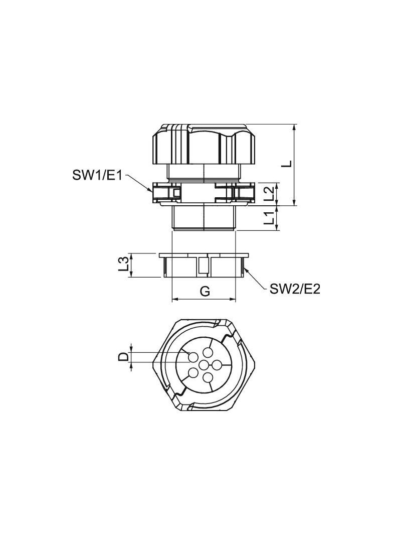 V-TEC TB32 4x8 Dławik kablowy, rozdzielny