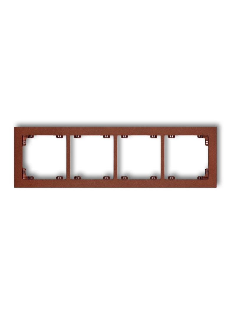 DECO Ramka uniwersalna poczwórna z tworzywa brązowy metalik