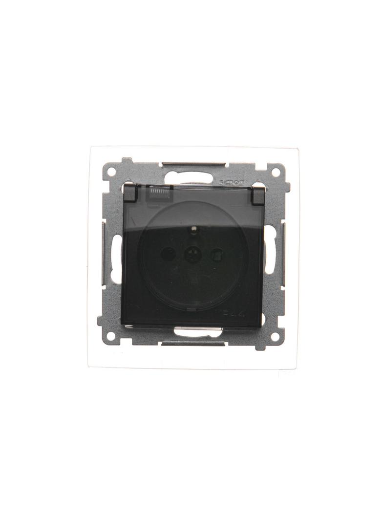 Simon 54 Gniazdo IP44 Z USZCZELKĄ 16A z. śrub. klapka transp. antracyt *Uszczelka do ramek S54 PREMI