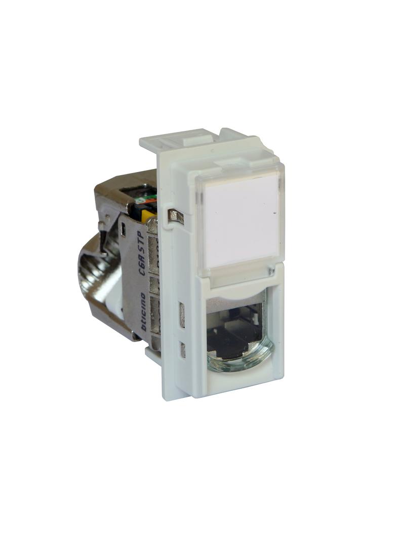 LIVING NOW - GNIAZDO RJ45 - STP - KAT.6A - 1 MODUŁ - BIEL, Bticino