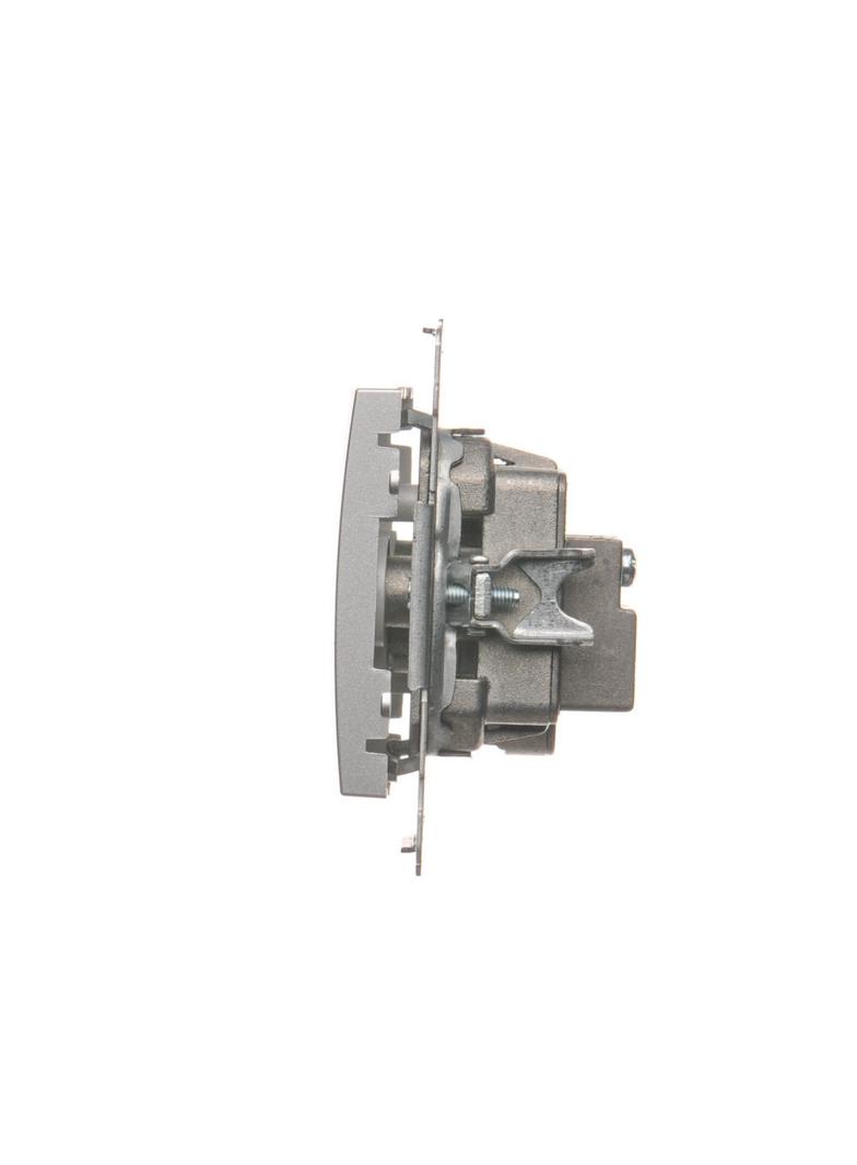 Simon 54 Gniazdo antenowe R-TV-SAT przelotowe srebrny mat DASP.01/43 KONTAKT