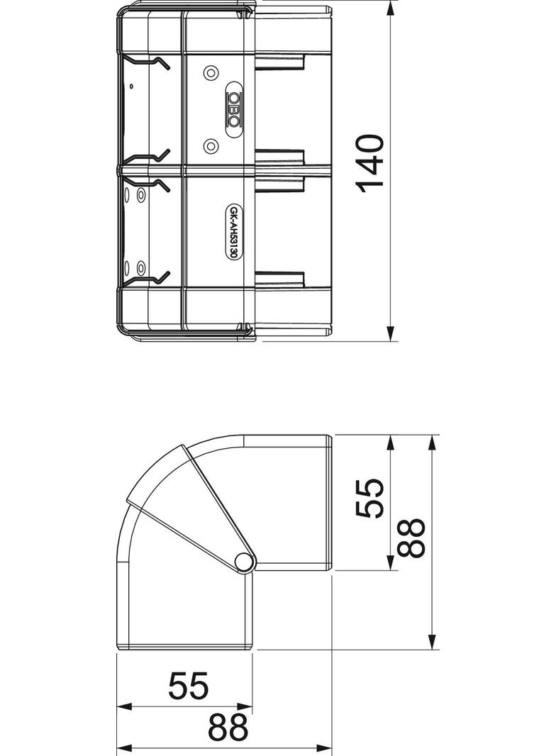 GK-AH53130AL, Naroże zewnętrzne, ruchome