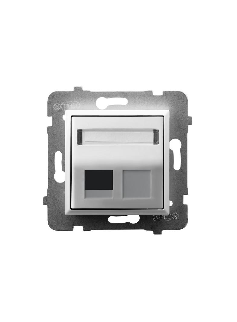 ARIA Obudowa gniazda pojedynczego typu Keystone skośna - kolor biały