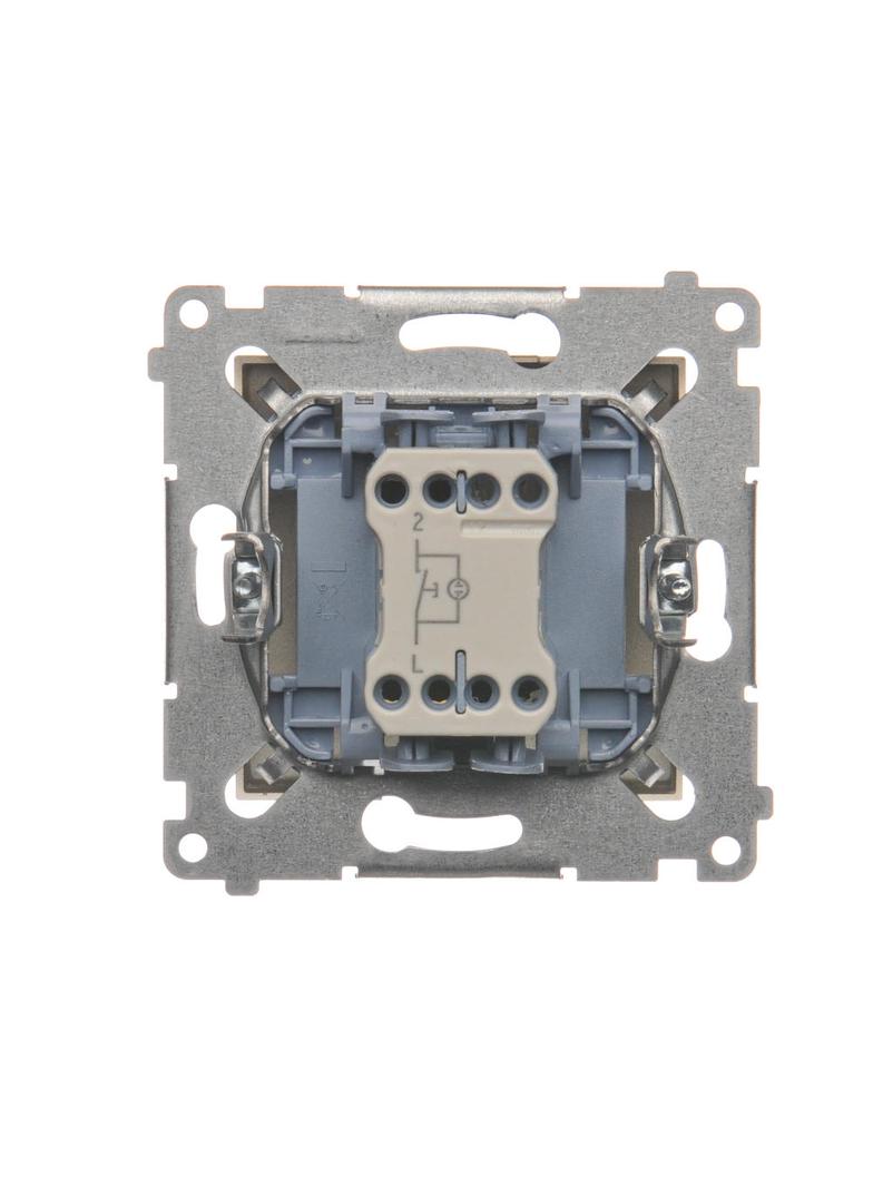 Simon 54 Przycisk „dzwonek” z podświetleniem LED 10A 250V szybkozłączka złoty mat DD1L.01/44 KONTAKT