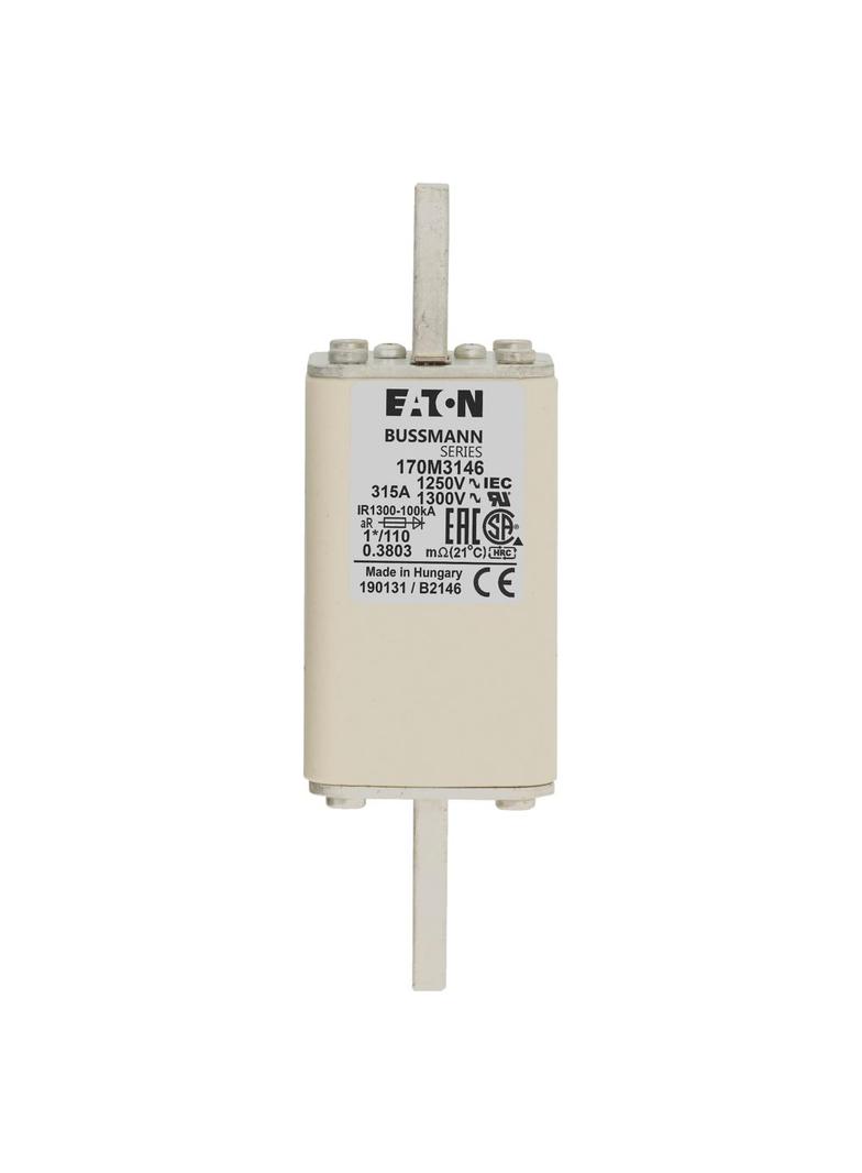 315A 1250V 1*/110 aR INDICATOR FUSE Wkładka szybka 315A AC 1250V rozmiar 1 45x45x138 170M3146 EATON