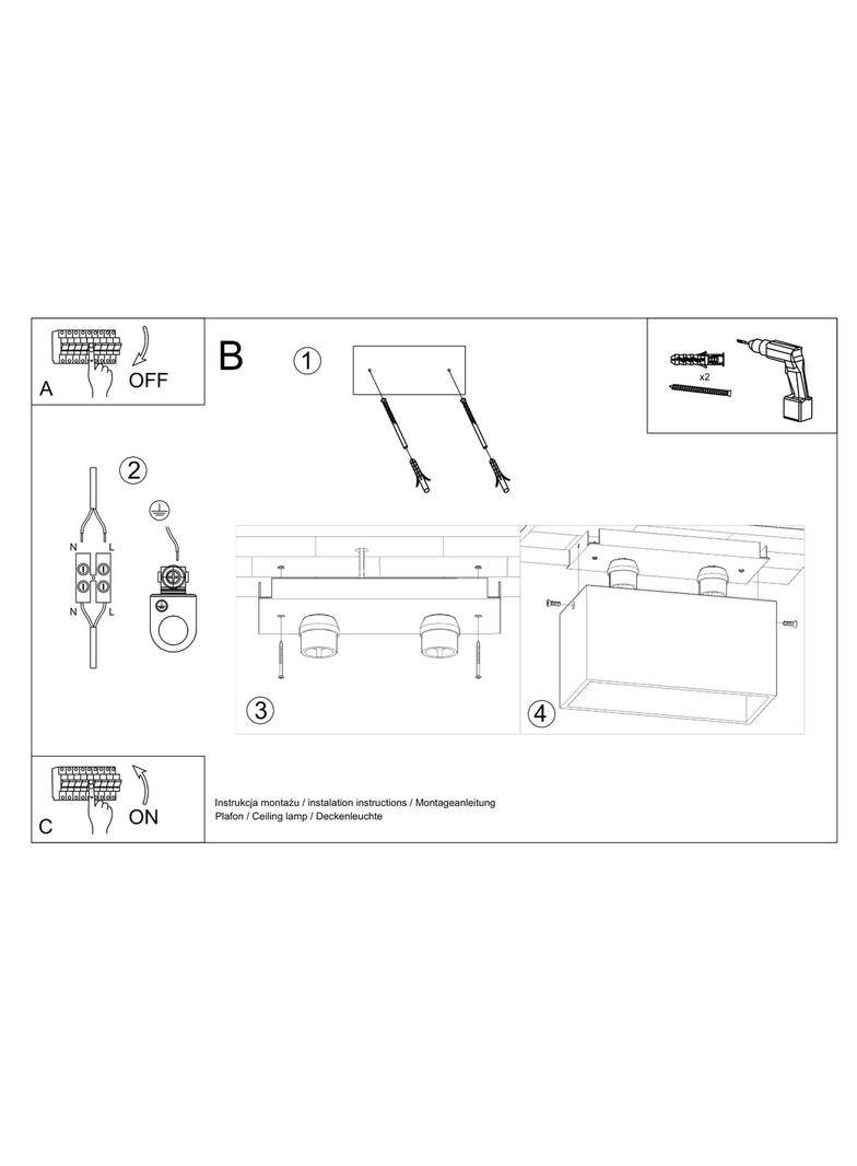 Sollux Plafon QUAD MAXI szary SL.0382