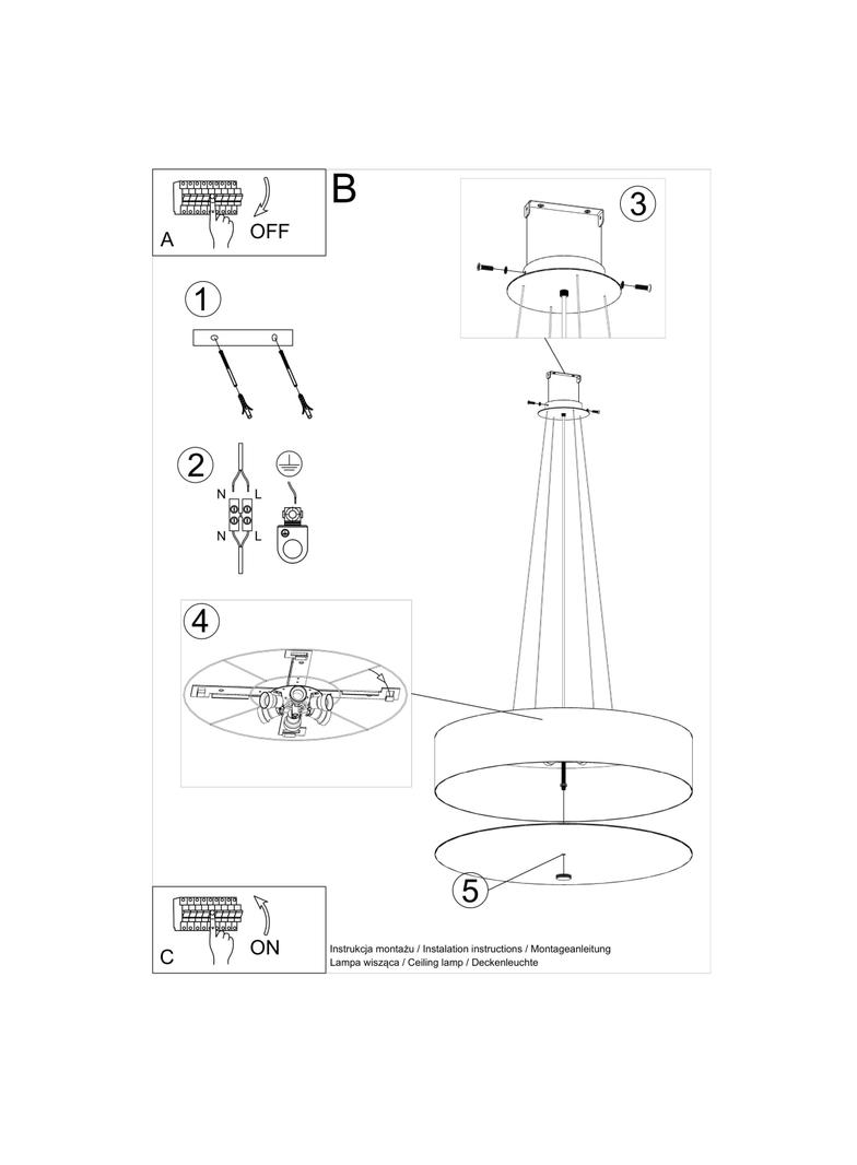 Sollux Żyrandol SKALA 70 czarny SL.0802