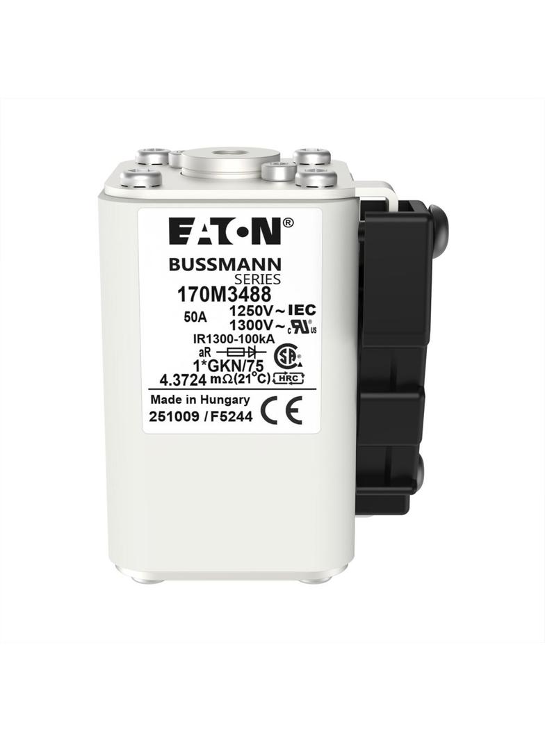 FUSE 50A 1250V 1*GKN/75 AR CU Wkładka szybka 50A AC 1250V rozmiar 1 45x59x81 mm aR, 170M3488 EATON